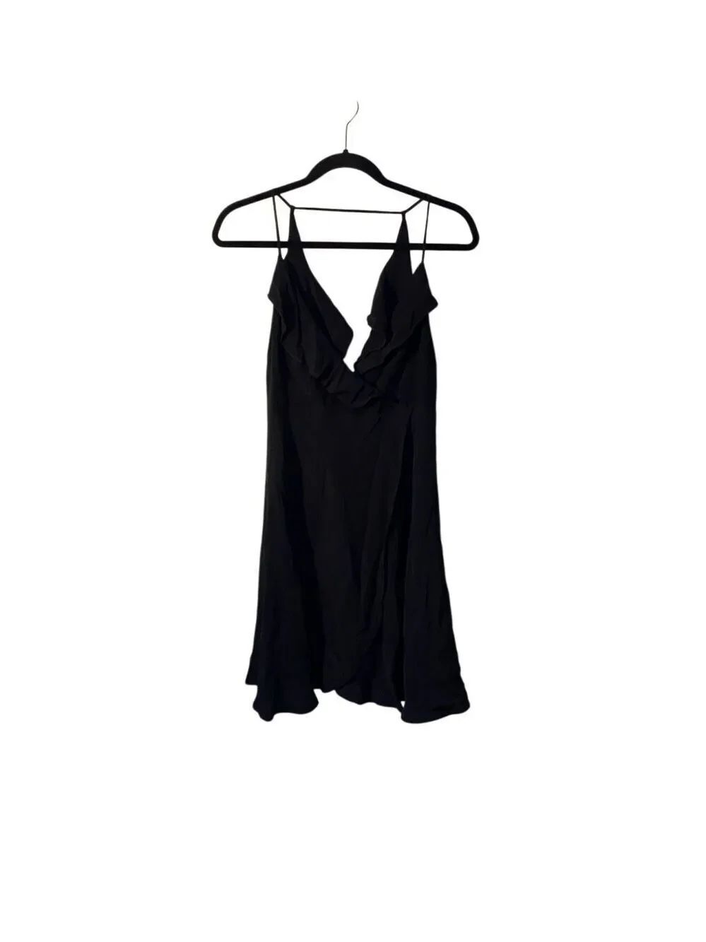 Bardot women’s black V-neck ruffle mini dress 6